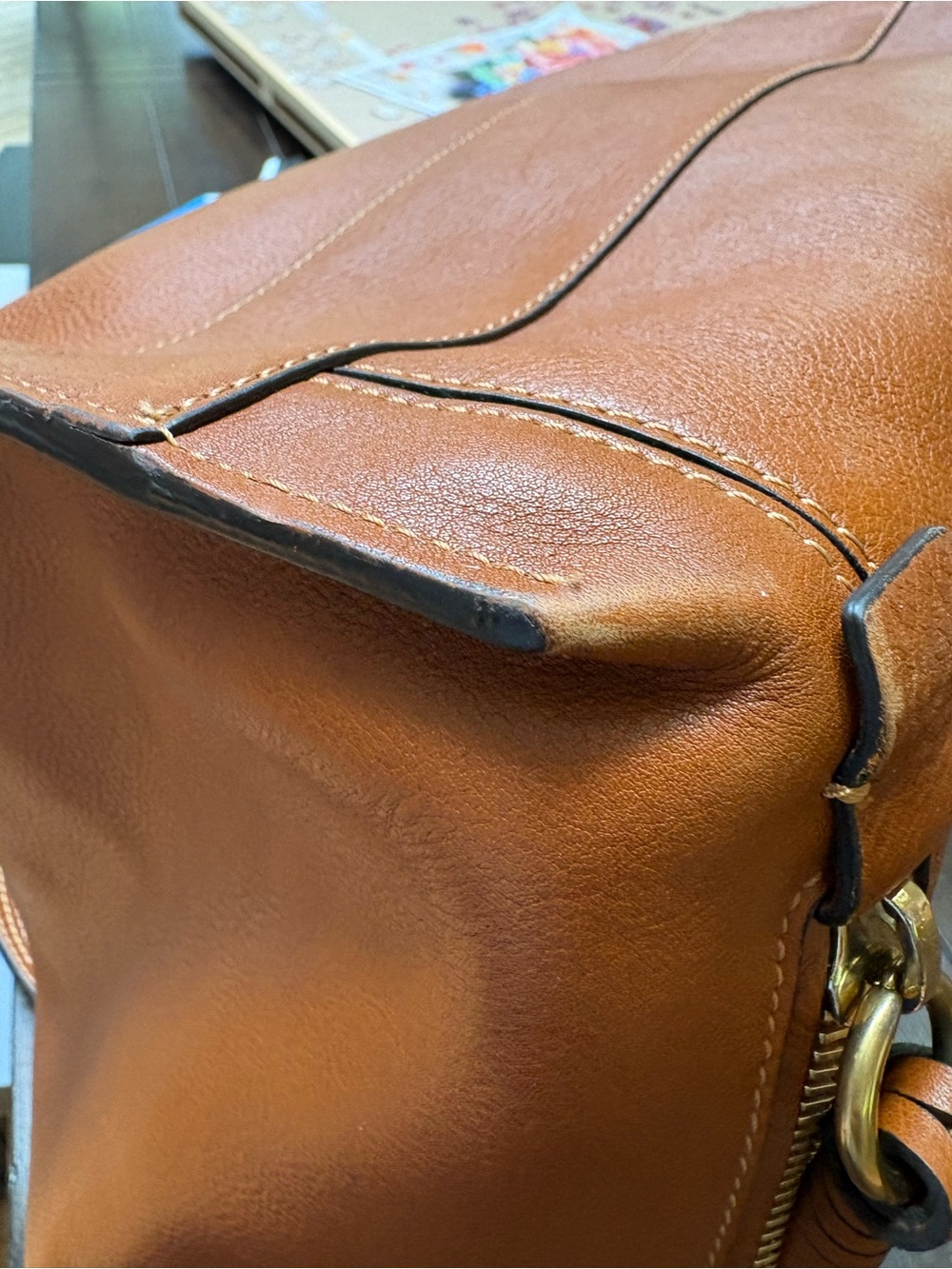Chloé Milo Cognac Brown Leather Shoulder Tote - Picture 5 of 14